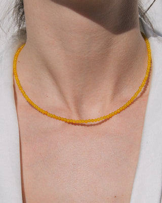 Jade Gemstone Necklace in Yellow