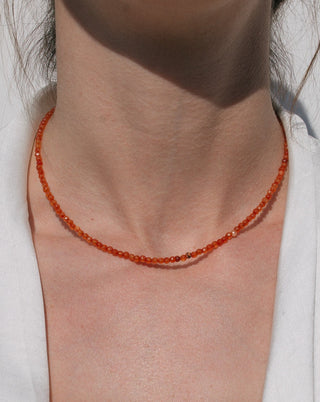 Agate Gemstone Necklace in Orange