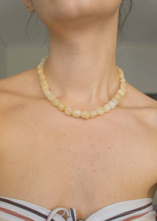 Vanilla Jade Pebble Necklace