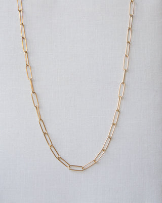 Paperclip Chain Necklace Gold Vermeil