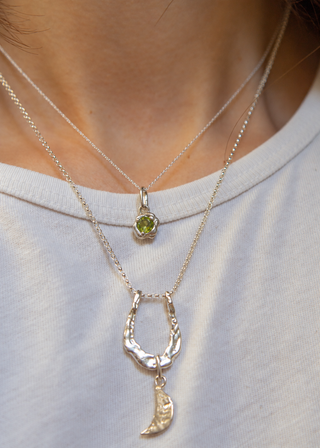 Melty Solitaire Necklace Sterling Silver
