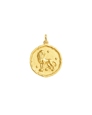 Astral Zodiac Coin Charm 14K Yellow Gold