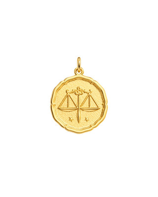 Astral Zodiac Coin Charm 14K Yellow Gold