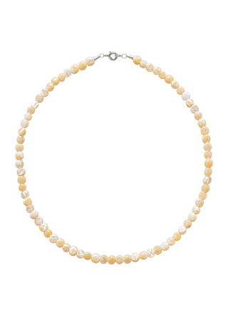 Mother of Pearl Gemstone Necklace in Cream