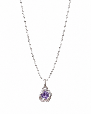 Melty Solitaire Necklace Sterling Silver