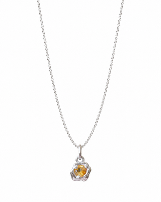 Melty Solitaire Necklace Sterling Silver