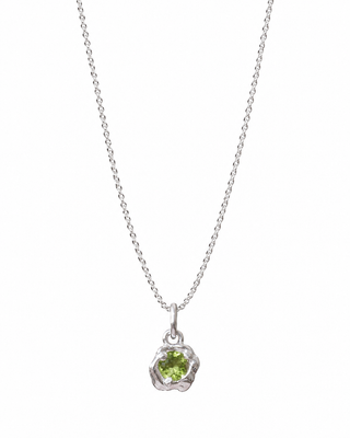 Melty Solitaire Necklace Sterling Silver
