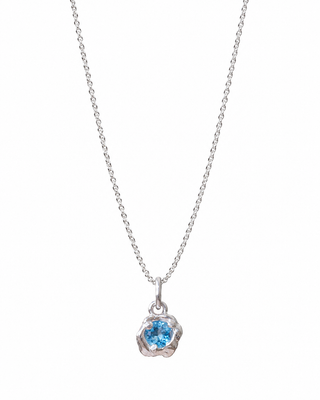 Melty Solitaire Necklace Sterling Silver