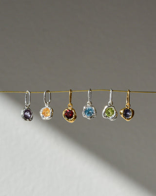 Melty Gemstone Charm Gold Vermeil with Garnet