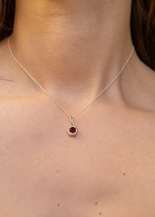 Melty Solitaire Necklace Sterling Silver