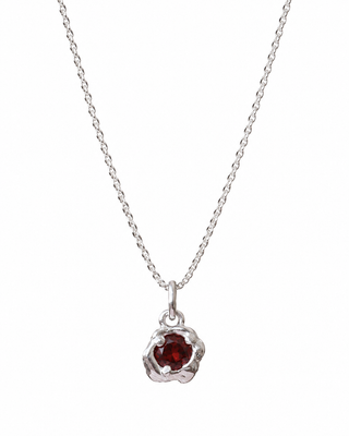 Melty Solitaire Necklace Sterling Silver