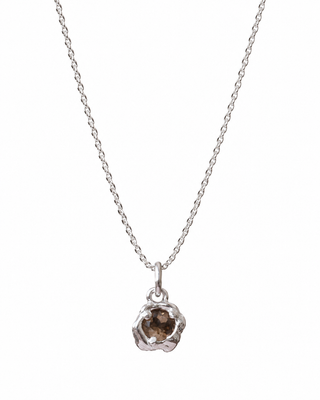 Melty Solitaire Necklace Sterling Silver
