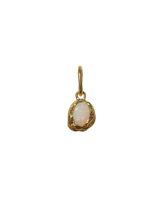 Melty Gemstone Charm Gold Vermeil with Opal