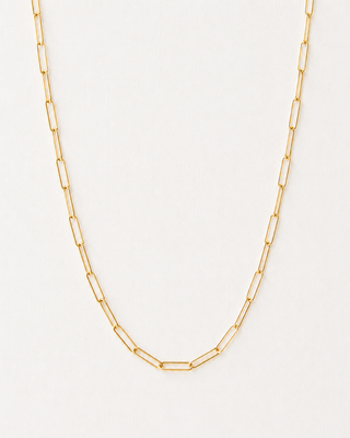 Paperclip Chain Necklace Gold Vermeil