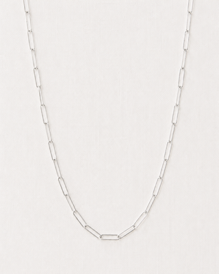 Paperclip Chain Necklace Sterling Silver