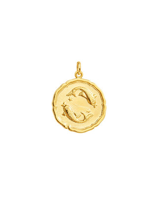 Astral Zodiac Coin Charm 14K Yellow Gold