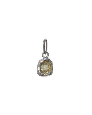 Melty Gemstone Charm Sterling Silver with Watermelon Tourmaline (Sparkly Green)