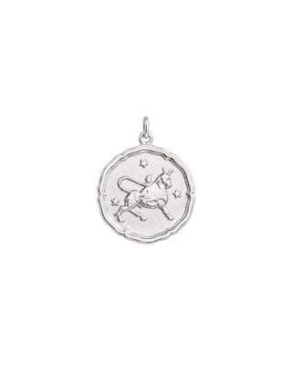 Astral Zodiac Coin Charm Sterling Silver