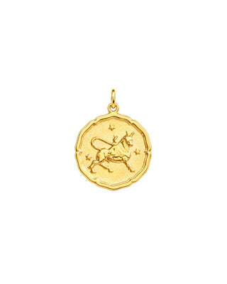 Astral Zodiac Coin Charm 14K Yellow Gold