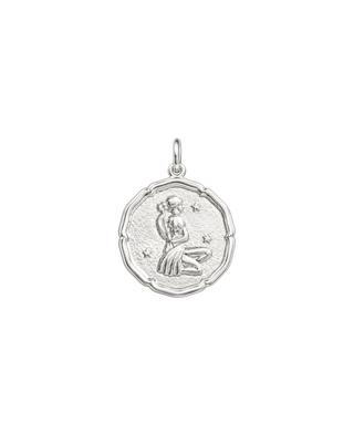 Astral Zodiac Coin Charm Sterling Silver