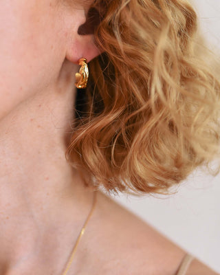 Flow Medium Hoops Gold Vermeil