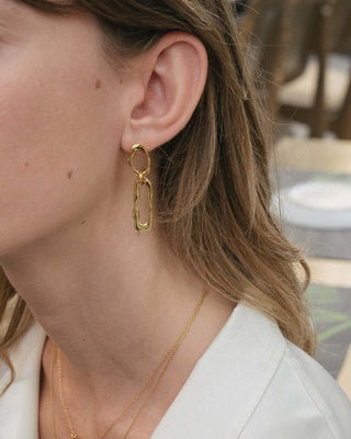 Venezia Link Earrings Gold Vermeil