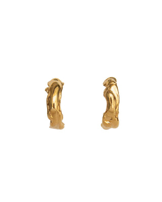 Flow Medium Hoops Gold Vermeil