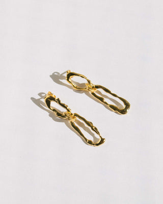 Venezia Link Earrings Gold Vermeil