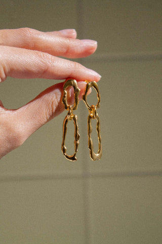 Venezia Link Earrings Gold Vermeil