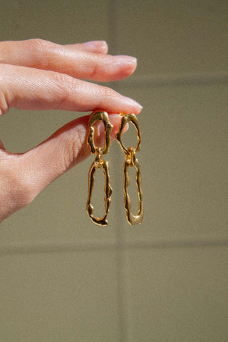 Venezia Link Earrings Solid Gold