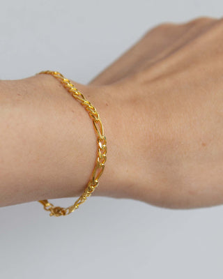 Figaro Chain Bracelet Gold Vermeil