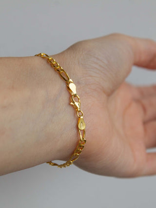 Figaro Chain Bracelet Gold Vermeil