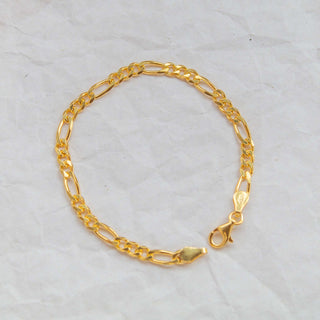 Figaro Chain Bracelet Gold Vermeil