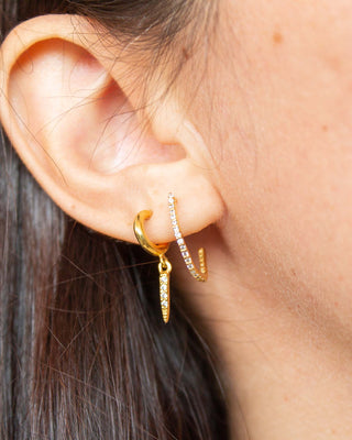 Hexagon Hoop Earrings Gold Vermeil