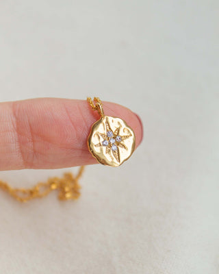 North Star Necklace 14K Solid Gold
