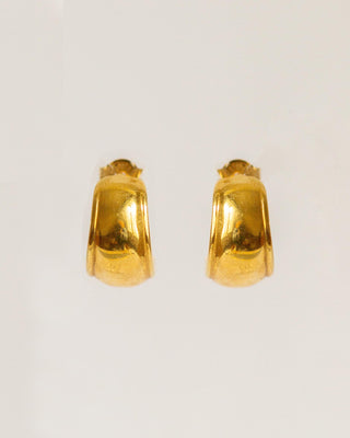 Dome Hoop Earrings Gold Vermeil
