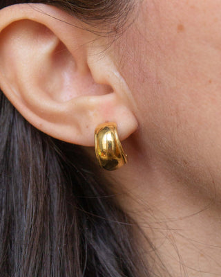 Dome Hoop Earrings Gold Vermeil