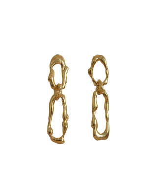 Venezia Link Earrings Gold Vermeil