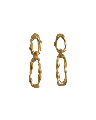 Venezia Link Earrings Solid Gold
