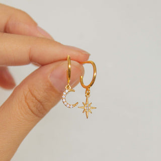 Astral Hoop Earrings Gold Vermeil picothestore