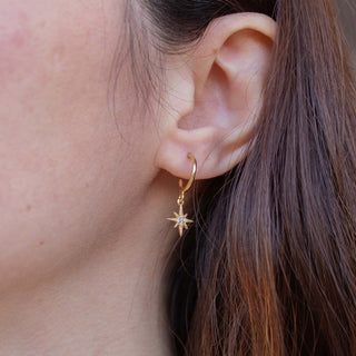 Astral Hoop Earrings Gold Vermeil picothestore