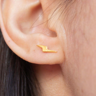 Bolt Stud Earrings Gold Vermeil picothestore