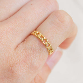 Chain Link Ring Solid Gold picothestore