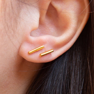 Dash Stud Earrings Gold Vermeil picothestore