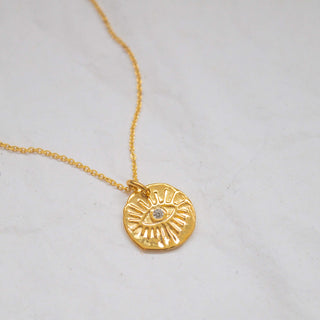Rays Evil Eye Necklace Solid Gold picothestore
