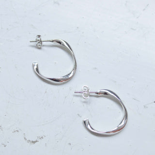 Ribbon Hoop Earrings Sterling Silver picothestore