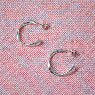 Ribbon Hoop Earrings Sterling Silver picothestore