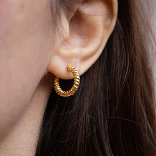 Rope Hoop Earrings Gold Vermeil picothestore