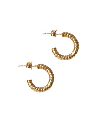 Rope Hoop Earrings Gold Vermeil