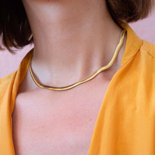 Snake Chain Necklace Gold Vermeil picothestore
